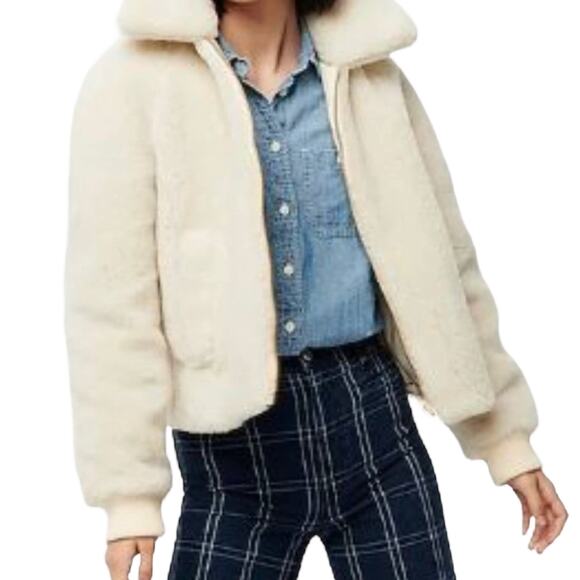 J. Crew Jackets & Blazers - J.Crew Fleece Bomber Jacket Scottish Lamb Size 2X